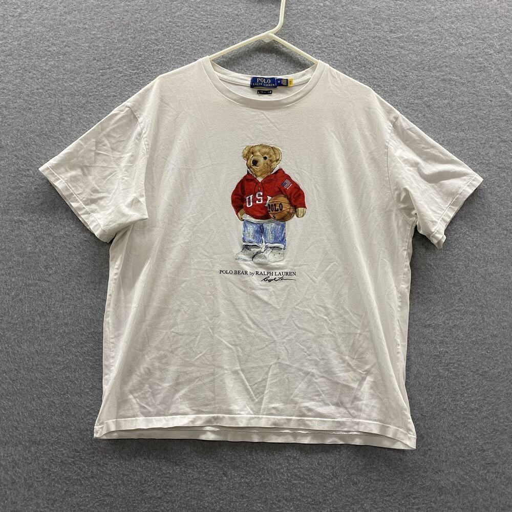 Polo Ralph Lauren Polo Bear USA Basketball T-Shirt Men’s M The Big Fit White
